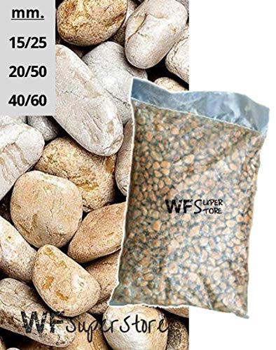 WUEFFE S.R.L. Ciottoli di Marmo Giallo Mori - Sacco da 25 kg - Sassi Pietre Giardino (40/60)