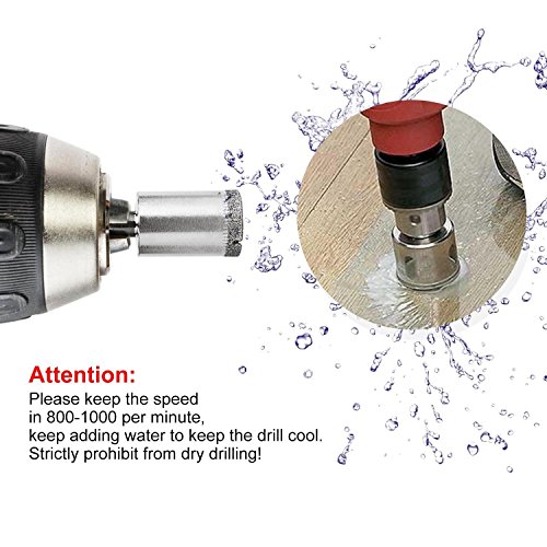 Tily 15-teiliges Diamant-Werkzeug-Bohrerset/Lochsäge-Set für Glas, Keramik, Marmor, von 6–50 mm Durchmesser - 6