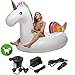 Produktbild Einhorn Luftmatratzen und 2 in 1 Elektrische Luftpumpe, Riesiges aufblasbares XXL Schwimmtier + DC12V/AC230V Elektrische Luftpumpe - Einhorn XXL+Luftpumpe(2 in 1)