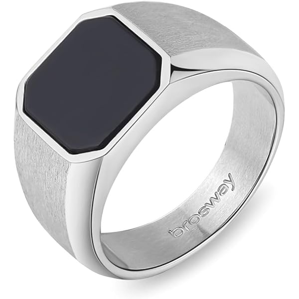 Anello Uomo Breil TJ3858 Collezione Emblems - Acciaio Smaltato Argento, Misura 29, Stile Bold Senza Pietre