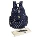 Diaper Bag Mummy Backpack Large Capacity Waterproof Multifunctional Fit Stroller (Blue+Point)