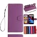 Produktbild Motorola Moto G4 / G4 Plus Lederhülle, CaseFirst Prime Handyhülle Stoßfest Schutzhülle Brieftasche Hülle Magnet Cover Anti-kratzer PU Leather Wallet Case mit Karte Slots und Supporter (Lila)