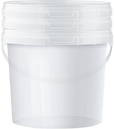 2 Secchi In Plastica 25 Litri Con Coperchio Trasparente – Uso Alimentare, Impilabili, In PP – Per Alimenti, Farina, Acqua, Prodotti Chimici - 3