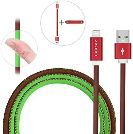 Lightning Cable Zeceen,iphone Cable Thermal Sensor Heat Induction Color Changing Lightning Cable,Leather Charging &amp; Syncing USB Data Cable (3.3ft/1m) 8 Pin Apple Devices iPhone for iPhone iPad Pro / Air /mini2 / mini3 / 4th Gen iPod Nano 7th Gen - iOS10(Brown) …
