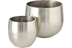 Boltze Doniczka Flaire 2-częściowa (Ø 14 cm / 19 cm, doniczki z metalu/aluminium, klasyczne wzornictwo, doniczki do roślin pokojowych) 3833500