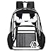 Produktbild FOSTAK Klar Rucksack Durchsichtig Schulrucksack Transparent PVC Tasche Bookbag Reiserucksack Clear Beutel Outdoor Organizer mit Cartoon-Muster Fit 15,6 Zoll Laptop/Macbook,Schwarz