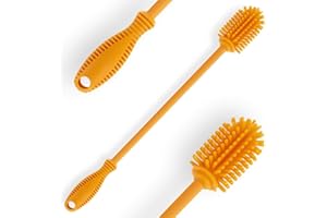 DDLUCK Brosse de Nettoyage en Silicone avec biberon à Long Manche, 31 cm sans BPA, pour biberon, Flacon à Vide, Gourde, Vase, verrerie, Parfait pour Les Petits Cols (Qté1)