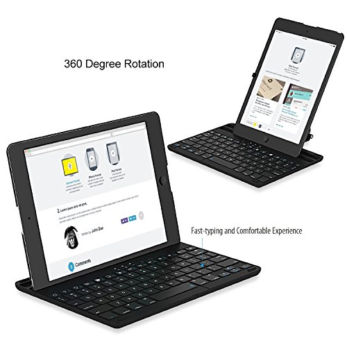 iPad Tastatur, JETech Drahtlose Bluetooth Tastatur Keyboard Case/Hülle mit 360 Grad-Umdrehung und Multi-Angle Stehen für Apple iPad 2/3/4 – 2010 - 4
