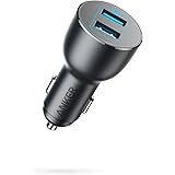 Anker Car Charger, 36W Metal Dual USB Car Phone Charger Adapter, PowerDrive Ill 2-Port 36W Alloy for iPhone 14 13 12 11 Pro M