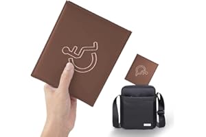 MAECENA Disabled Badge Holder | Blue Badge Timer Holder Wallet Protector Disabled Parking Permit Cover Hologram (Brown)