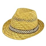 100% Ladies New Trilby Herren Fedora Hut/Strohhut mit...
