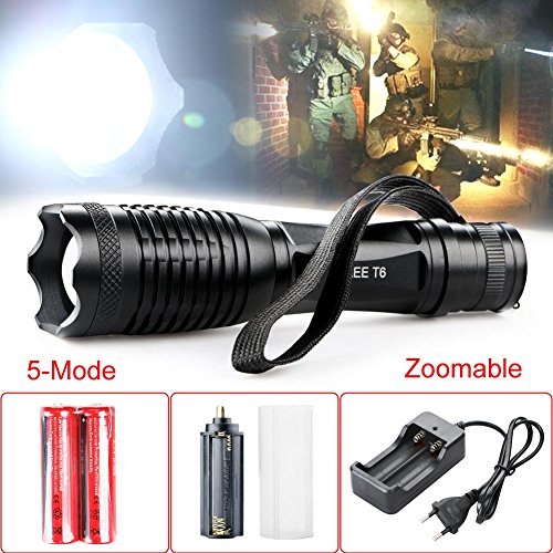 Enjoydeal LED ZOOMABLE Taschenlampe 1000Lm CREE XML-T6 Lampen Aluminium Handschlaufe