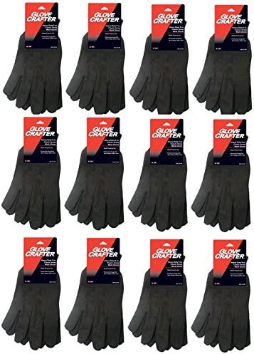 Glove Crafter 13051 Classic Jersey Multi-Purpose Work Gloves Pack of 12, Brown, One Size