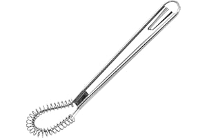 Yicare Fouet Cuisine à Spirale Cuillère Magique en INOX mèche Batteur à Main levée mousseur Foamer moussant crémeux Acier Inoxydable Mini-mélangeur Agitateur (argenté)