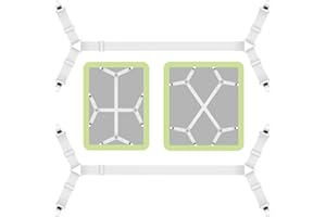 KUOFANY 2 Stück Bettlakenspanner Verstellbar,Verstellbare Elastische Spannbettlaken Halter mit Metallclip(70-280cm),Bettlaken Spanngurte,Matratzenklammern mit Langen Spannbändern für Faltenfreie Bettlaken