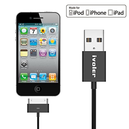 [3 Stück] iPhone 4s Kabel, iVoler [3ft/1m] 30 Pin Dock Connector auf USB Kabel Sync und Ladekabel Datenkabel USB mit 30 polige Stecker für Apple iPhone 4/4s, iPhone 3G/3GS, iPad 3/2/1, iPod touch 2 3 4, iPod nano 5/6 (Schwarz) - 8