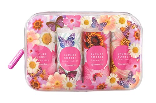 Accessorize Lychee Sorbet Ultimate Travel Collection in PVC Wash Bag
