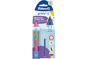 Pelikan Pióro wieczne Griffix do nauki pisania, Średnia stalówka, Na atrament, Dla prawo i leworęcznych, Biuro Szkoła Studia Praca, Kaligrafia Komfortowe i Gładkie pisanie, Lovely Pink