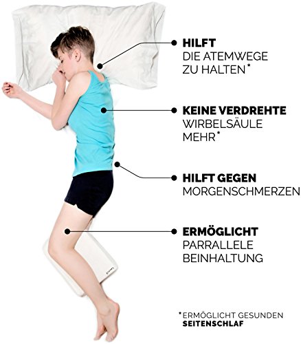 Knie-Kissen von Cush Comfort – Extra langes Knie-Unterstützungskissen für eine gerade Ausrichtung der Wirbelsäule während dem Schlaf - 3