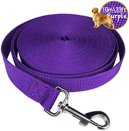 iNeith Dog Leads Training Leash for Camping Tracking Training Obedience Backyard Play 10m 33ft Long Nylon (Purple)