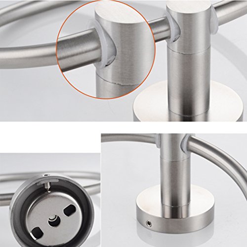 Handtuchring Edelstahl PHOEWON Modern Handtuchringe Wand Handtuchring Bad Ohne Bohren Runder Handtuchhalter, Haken FüR Badezimmer / KüChe / Handtuch – Gebürstetes Finish - 4