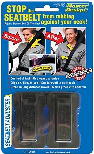 Masterlink Marketing Black Seatbelt Adjuster, (Pack of 2) by Masterlink Marketing