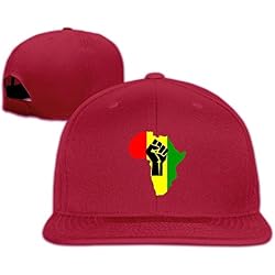 QWERT Unisexe Noir Power Fist Poêle Afrique Plat Billed Chapeaux Baseball-caps 1 Taille Colorkey - Rouge -