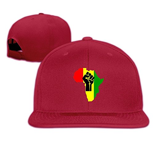 QWERT Unisexe Noir Power Fist Poêle Afrique Plat Billed Chapeaux Baseball-caps 1 Taille Colorkey - Rouge -
