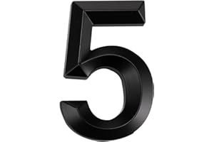 NANLYIAU 7 cm 3D numery skrzynki pocztowej numery domów przylepny numer drzwi wodoodporne numery adresowe numery drzwi wejściowych naklejki do domu skrzynki pocztowej numery adresów domu (YX czarny 5)