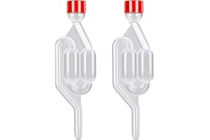 LQIOACU LQI Kit Airlock per fermentazione da 2 pezzi, forma a doppia bolla S altamente trasparente, per conservare, produrre birra, vino, crauti, kimchi