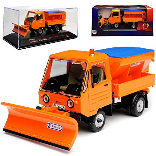 Ixo Multicar M25 Winterdienst Schneepflug mit Streuaufsatz Orange 288R 1978-1992 1/43 Modell Auto mit individiuellem Wunschkennzeichen
