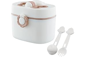 EACHPT Milchpulver Portionierer Baby, Milchpulver Aufbewahrungsbox 410ml,Doppellagig Versiegelt Feuchtigkeitsfest Tragbarer Milchpulver-Behälter Milchportionierer Baby Unterwegs, mit Löffel und Gabel