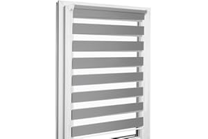 Home-Vision® DuoRollo Klemmfix, Doppelrollo ohne Bohren mit Klämmträgern, DuoRollos für Fenster und Türen (Graphit, B110cm x H220cm)