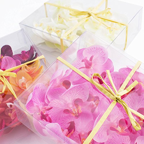 Künstliche Mini Orchideenblüten Phalaenopsis, rosa-violett-gelb, 18 Stück in der Box – Kunstblüten – artplants - 7