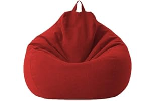 Highdi Pouf Poltrona Sacco, Adulti & Bambini Bean Bag Fodera per Sacco di Fagioli per Decorazione della Soggiorno Camera Giardino Salotto Balcone, Senza Ripieno (100x120cm,Rosso)