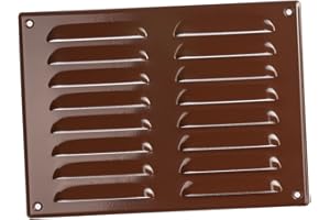 EUROPLAST 260x190mm / 10x7" inch Brown Metal Air Vent Grille Cover with Insect Mesh - Ventilation Cover