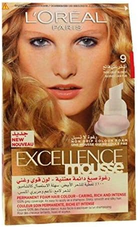 3 x L'Oreal Excellence Mousse Permanent Foam 9 Pure Light Blonde Hair Colour