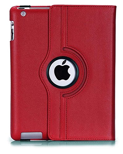 Preisvergleich Produktbild New Rot PU Leder 360 ° rotierender Ständer Schutzhülle für iPad Pro 12,9