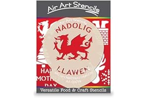 AIRART Welsh Christmas Dragon Stencil Reusable & Flexible for Cakes & Crafts