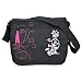 Produktbild TRENDIGE Din A4 Hibiskus Flowers Umhängetasche KEANU Laptop Messenger Bag mit Organizerfach Schultertasche Schultasche Schwarz Pink
