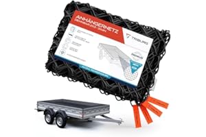 Siatka na przyczepę TRIBURG Rozciągliwa 2x3 m do 3x4 m - Elastyczna siatka na przyczepę z oznaczeniami narożników i gumową linką - Elastyczna siatka zabezpieczająca ładunek