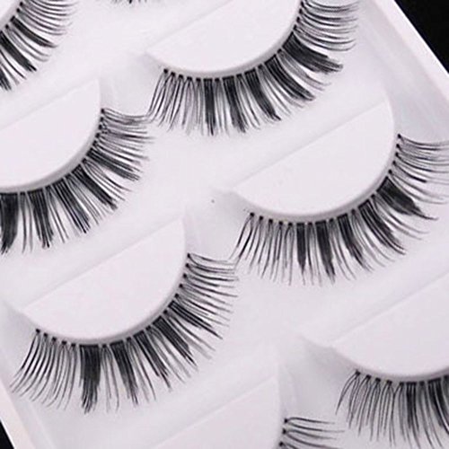 Bluelans® 5 Paar Schwarz Quer Starke Lange Künstliche Falsche Wimpern Weiche Eyelashes Wimpernverlängerung Party Make-up - 3
