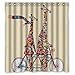 Produktbild CHATAE größer und kleine Giraffe tragen Schal befreit Tandem Fahrrad Funning Duschvorhang 167,6 x 182,9 cm