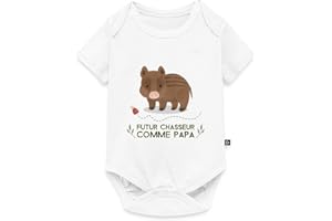 Spreadshirt Futur Chasseur Comme Papa - Bonne Fête Papa - Cadeau Chasse Rigolo Pour La Fête Des Pères Body Manches Courtes Bébé Bio