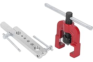 VIAGASAFAMIDO Narzędzie do Kielichowania Rur Miedzianych z Przyrządem 3/16in 1/4in 5/16in 3/8in 1/2in 5/8in Zestaw Narzędzi do Kielichowania Rur do Miedzianych Mosiężnych Cienkościennych Rur