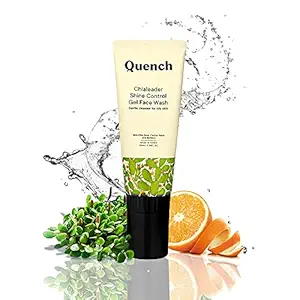 Quench Botanics Chialeader Shine Control Gel Face Wash | In-built Silicone Brush for Gentle Exfoliation | with Tea Tree and Salicylic Acid