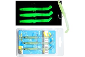 TUATA Raglou Señuelos de pesca flexibles de 100 mm de longitud, juego de 3 piezas