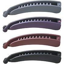 Rosojodg Braune Bananen-Haarspangen – Rutschfest, Für Dickes Haar, 3 Stück, Damen & Mädchen