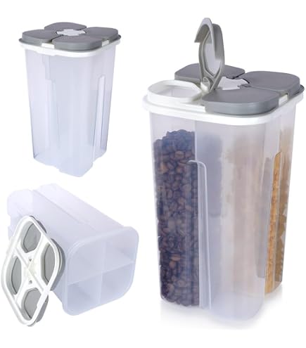 4er Set Vorratsdosen 2,6L Luftdicht – Mit Trennwänden, Skala & Mehreren Deckeln – BPA-frei