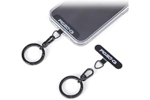 Project-cb Zakładka na telefon x 1, pierścień sprężynowy x 1, metalowa łatka, uniwersalna naszywka na smycz do telefonu bez kleju, część zamienna do telefonu komórkowego (czarny)